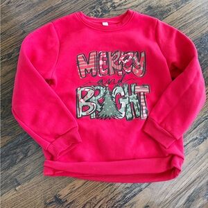Kids 5-6 Red Merry and Bright Sweatshirt
